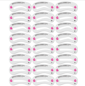 Eyebrow Stamp Stencil Kit, 24 Pc Eyebrow Shaping Stencils, Long-lasting Eyebrow Brow Definer, Perfect Make-up Reusable Kit (Option: 24 Eyebrow Cards)