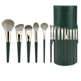 Makeup Brush Set 14 Pcs Premium Synthetic Foundation Powder Concealers Eye shadows Brushes Kit (Type: Makeup brushes 14pcs+bag+case)